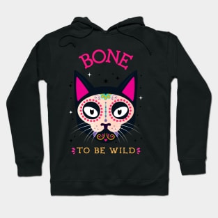 Halloween Bone to be Wild Cat Hoodie